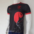 #RAJS1 Japan Football-Inspired Black & Red Graphic Jersey