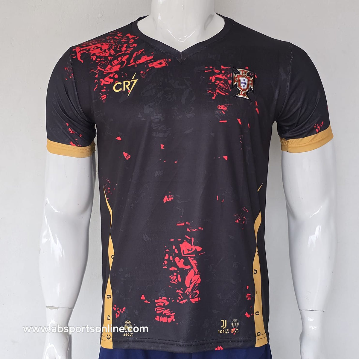 #RAJS2 Japan Football-Inspired Black Graphic Jersey